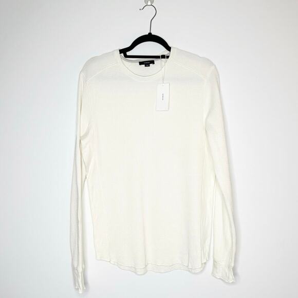 NWT Vince Thermal Crewneck Long Sleeve Shirt Men's Cream Size Medium - Picture 2 of 6